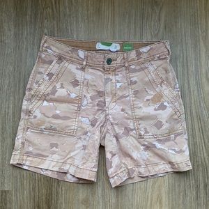 ANTHROPOLOGIE THE WANDERER DOUBLE POCKET SHORT BROWN TAN CAMO WOMEN’S 27